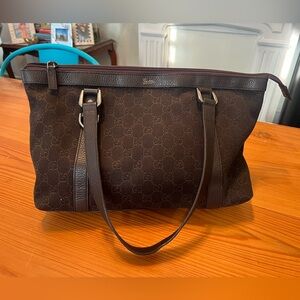 Vintage Gucci Brown Monogram Tote Bag